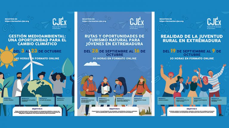 El Consejo de la Juventud de Extremadura ofrece formación online sobre medio ambiente, turismo y juventud rural. Grada 171