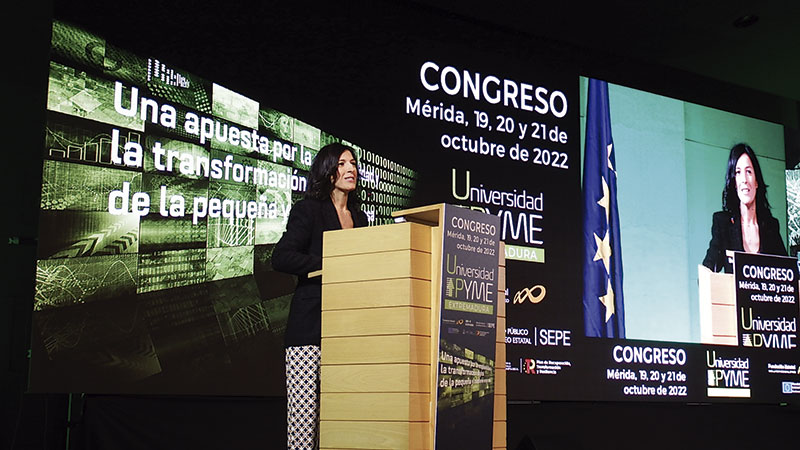 Esther Gutiérrez valora las medidas de la Junta de Extremadura para fomentar la empleabilidad. Foto: Junta de Extremadura