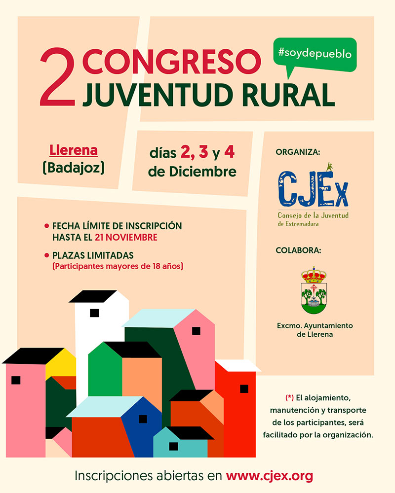 Llerena acogerá en diciembre el II Congreso de Juventud Rural. Grada 172. Consejo de la Juventud de Extremadura