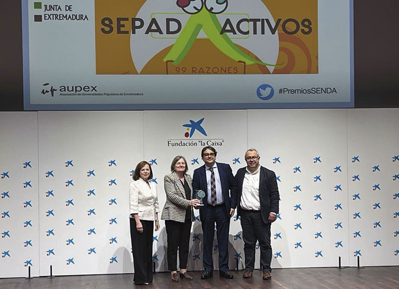 Aupex y la Junta de Extremadura reciben el Premio Senda al Reto demográfico por el programa ‘99 razones para ser Sepadctivos’. Foto: Cedida