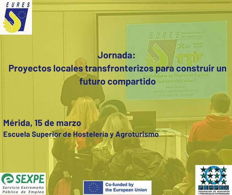 Una jornada analiza los proyectos europeos transfronterizos que se desarrollan en Extremadura. Grada 176. Fempex