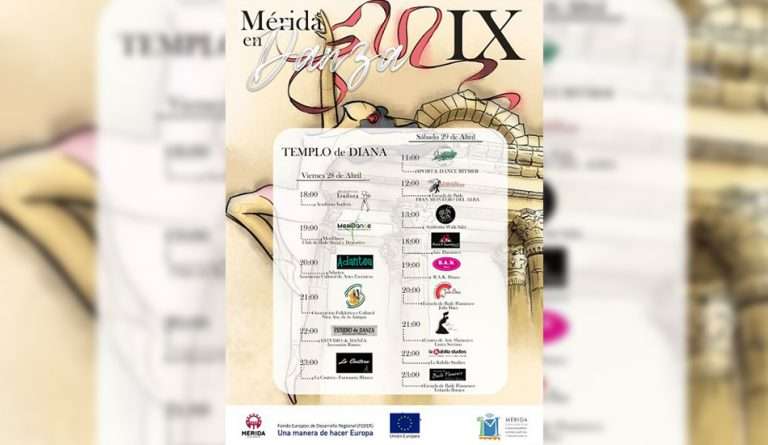 El Templo de Diana de Mérida ofrece tres días de espectáculos gratuitos con motivo del Día de la danza