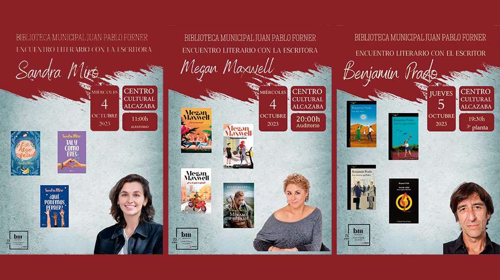 Encuentros literarios con Sandra Miró, Megan Maxwell y Benjamín Prado en Mérida