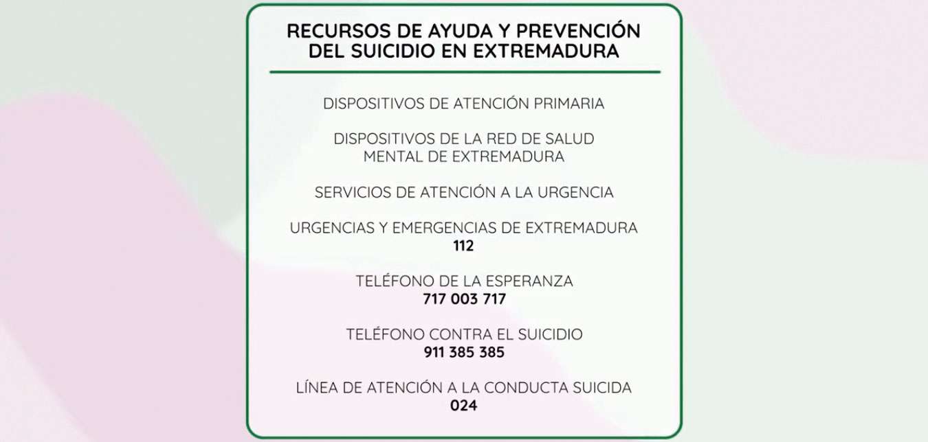 El Servicio Extremeño de Salud conmemora el Día mundial para la prevención del suicidio bajo el lema ‘Habla Comparte Vive’