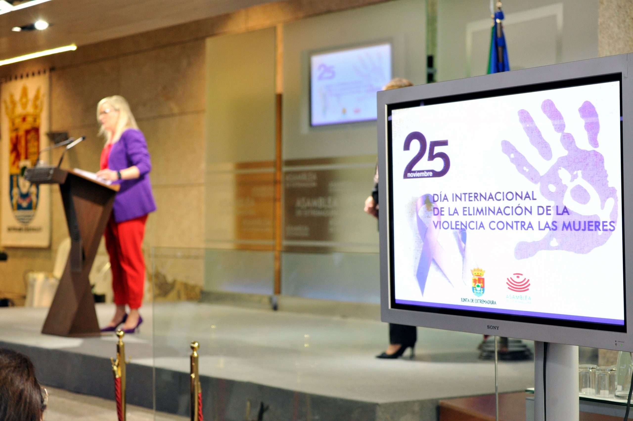 Intervención de la presidenta de la Asamblea de Extremadura, Blanca Martín. Foto: Asamblea de Extremadura