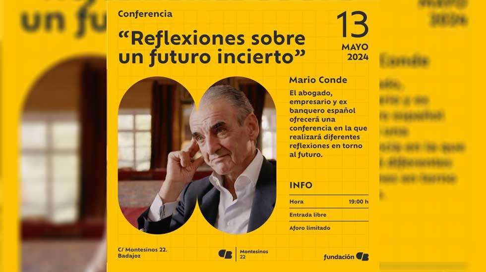 Conferencia 'Reflexiones sobre un futuro incierto', de Mario Conde, en Badajoz