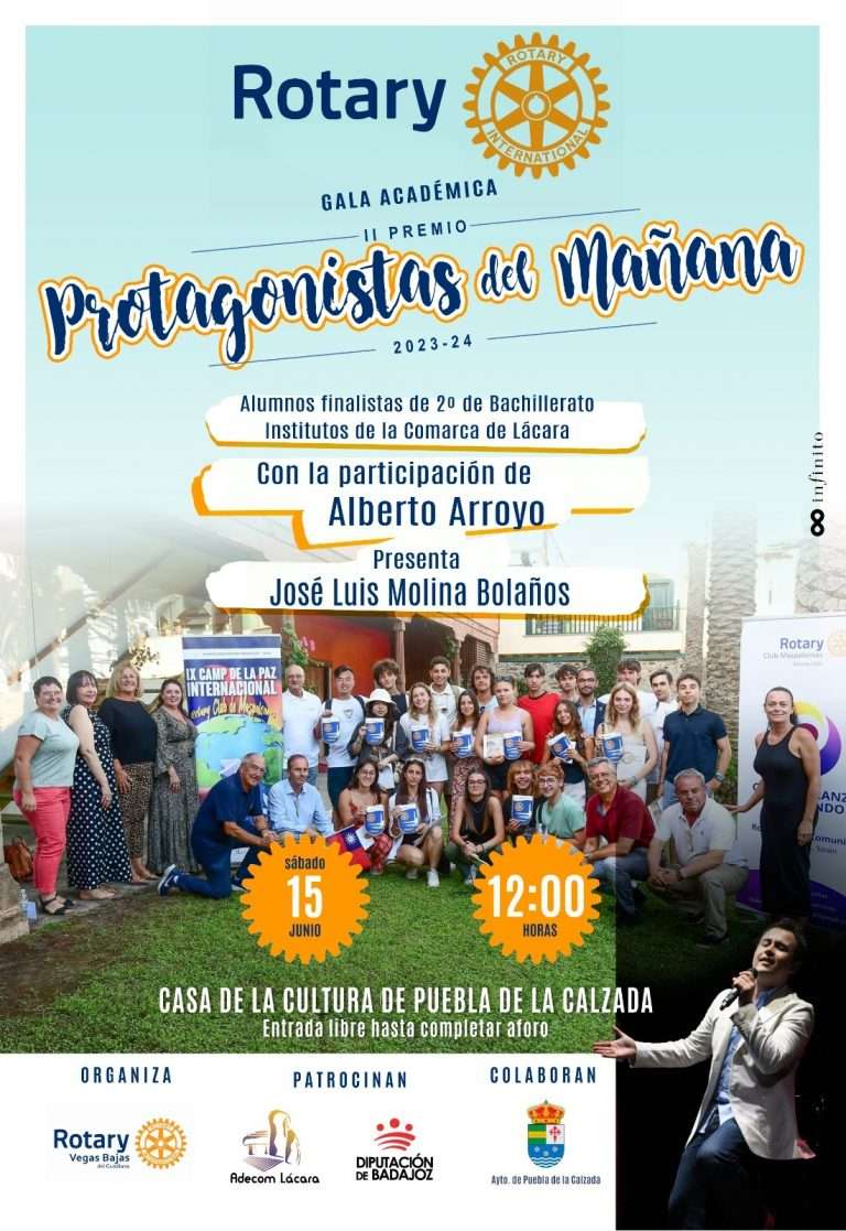 El Club Rotary Vegas Bajas entregará los II Premios 'Protagonistas del mañana' el sábado 15 de junio