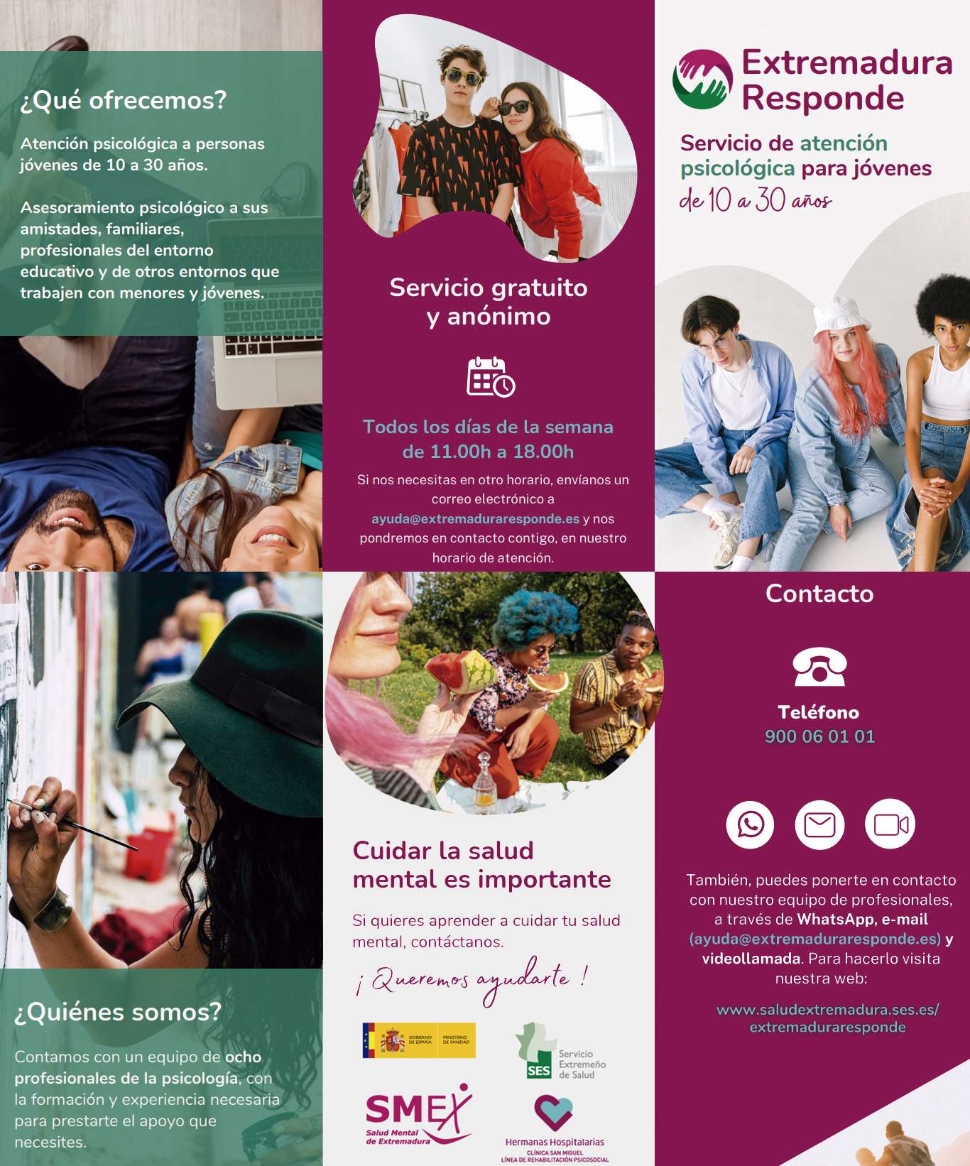 El SES pone a disposición de los jóvenes el servicio de ayuda psicológica ‘Extremadura Responde’