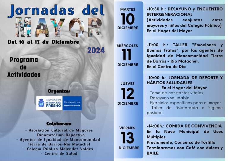 Ribera del Fresno celebra las Jornadas del Mayor con actividades intergeneracionales y saludables