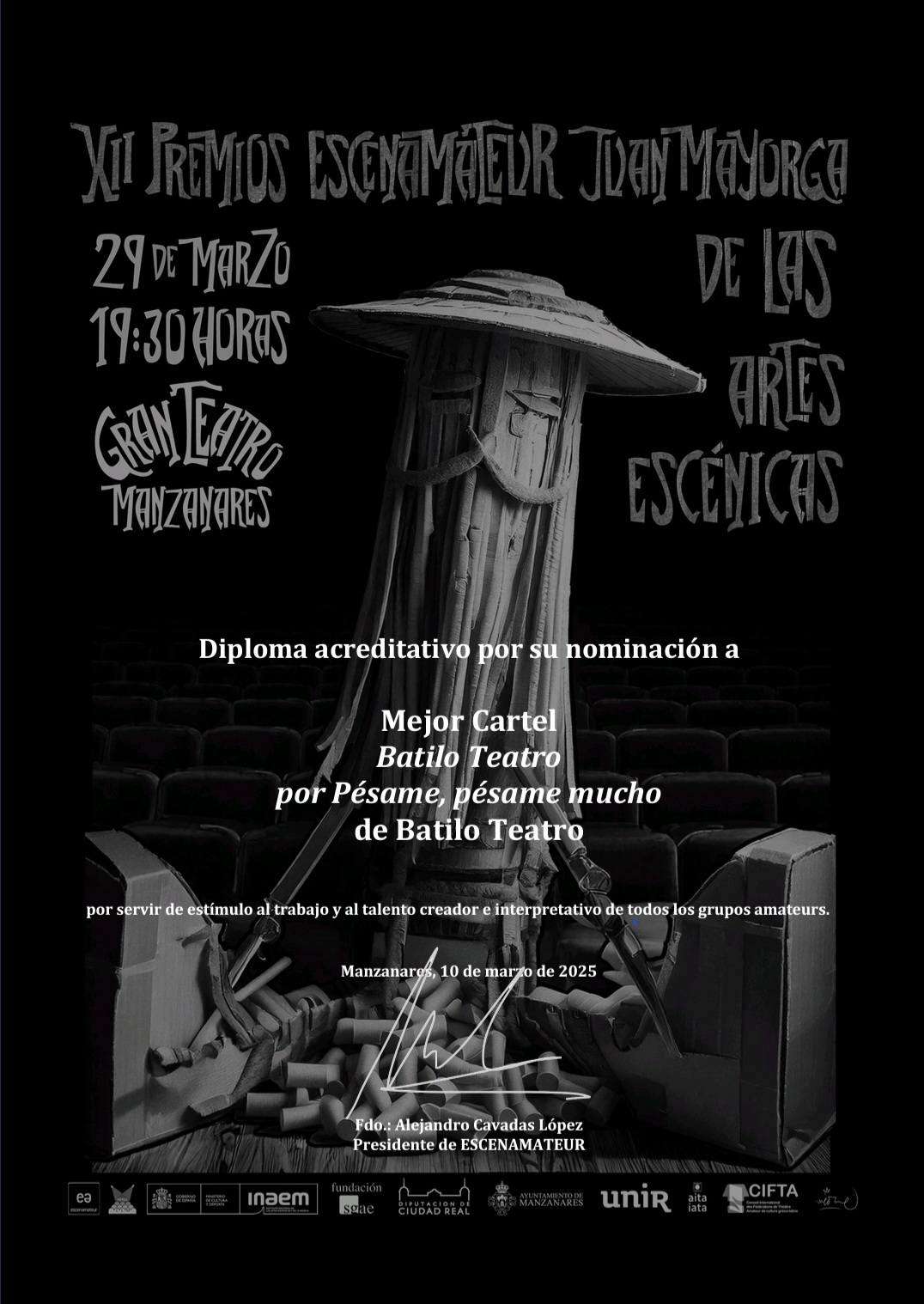 Batilo Teatro deslumbra en los XII Premios Nacionales 'Juan Mayorga' de las Artes Escénicas