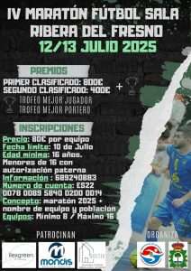 El IV Maratón de Fútbol Sala regresa a Ribera del Fresno con premios, emoción y espíritu deportivo