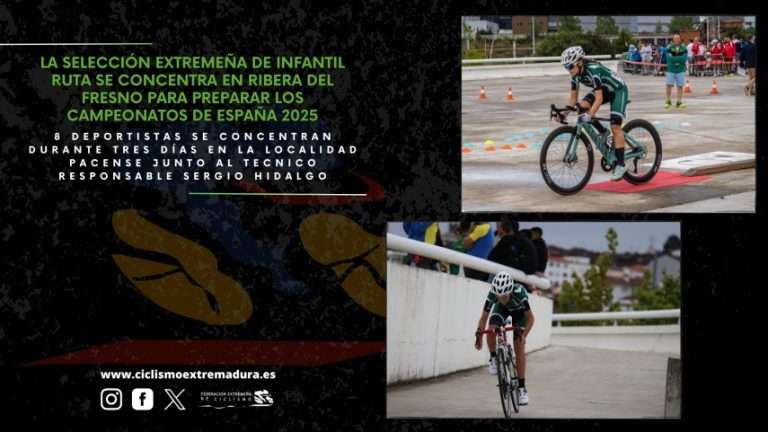 Ribera del Fresno acoge la concentración de la Selección Extremeña Infantil de Ciclismo de cara al Campeonato de España