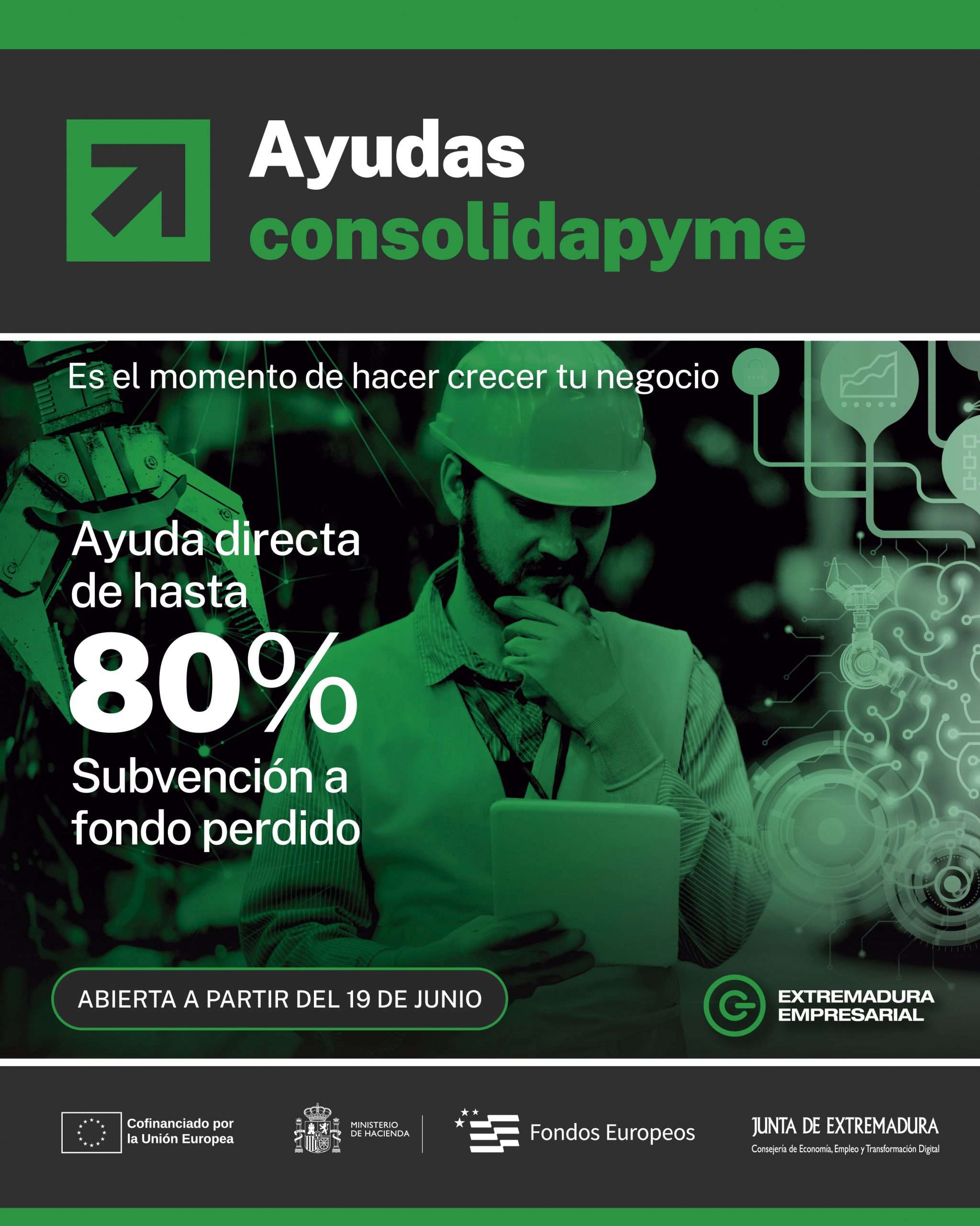 La Junta de Extremadura convoca las ayudas Consolidapyme para impulsar las inversiones en las pequeñas y medianas empresas