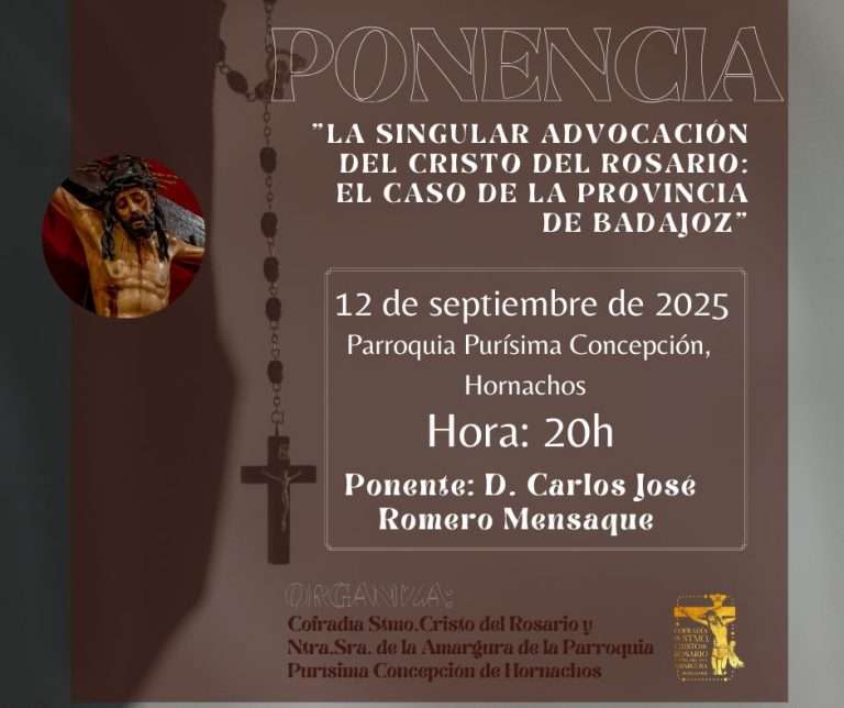 Carlos J. Romero Mensaque ofrecerá en Hornachos una conferencia sobre los Cristos del Rosario