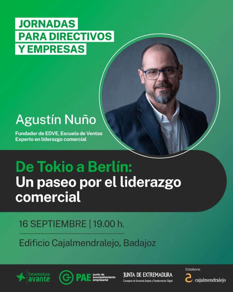 Badajoz reunirá a empresarios y directivos en una jornada sobre liderazgo comercial