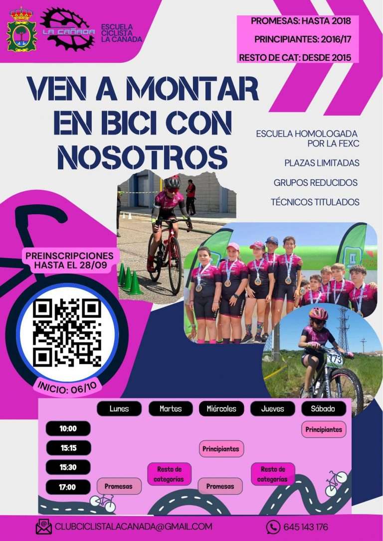 Últimos días para inscribirse en la Escuela Ciclista La Cañada para la temporada 2025/2026