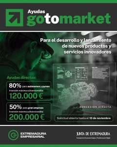 La Junta de Extremadura impulsa el lanzamiento y desarrollo de productos y servicios innovadores con las ayudas GoToMarket