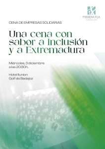 La VI Cena de empresas solidarias de Fundación Primera Fila se celebrará en Badajoz el 3 de diciembre