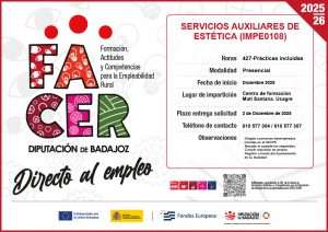 La Diputación de Badajoz promueve la empleabilidad rural con un curso gratuito de estética en Usagre