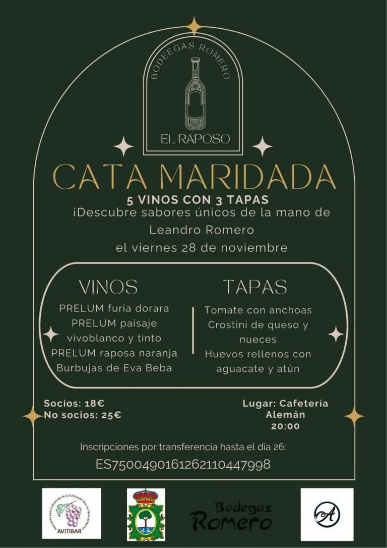 Avitibar organiza una nueva cata maridada en Ribera del Fresno con vinos de Bodegas Romero 'El Raposo'