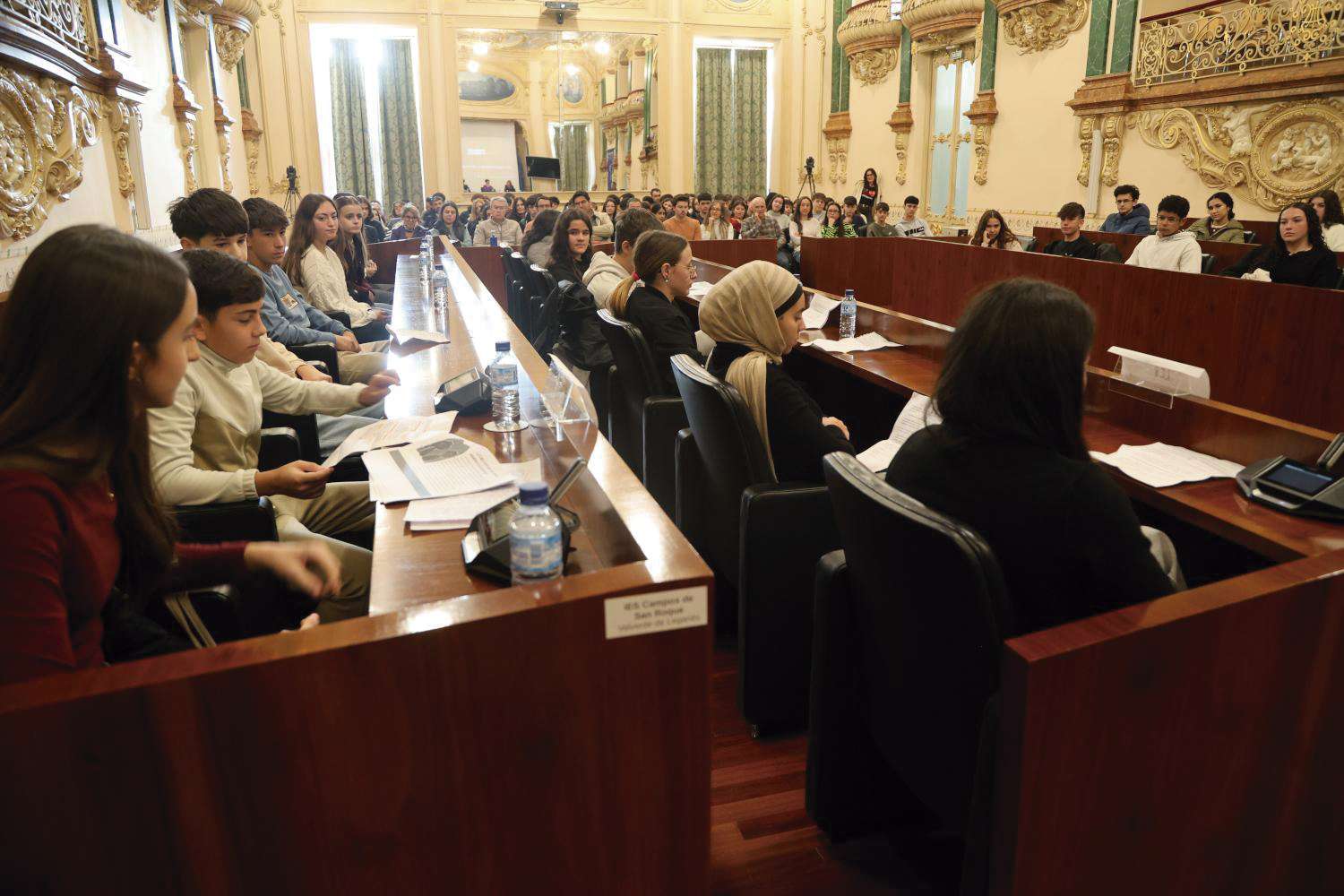 Un pleno especial de la Diputación de Badajoz con alumnos de institutos de la provincia debate sobre igualdad