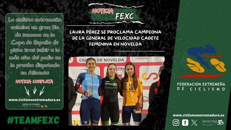 Laura Pérez Lechón se proclama campeona de la general de velocidad cadete en la Copa de España de pista