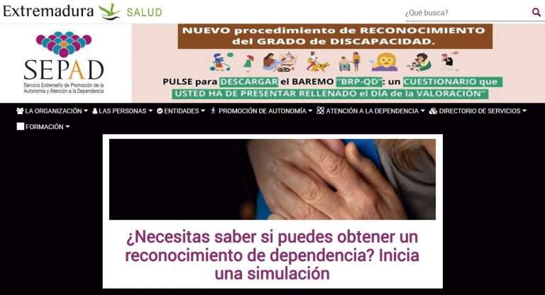 El SEPAD ofrece un simulador digital para valorar la situación de dependencia