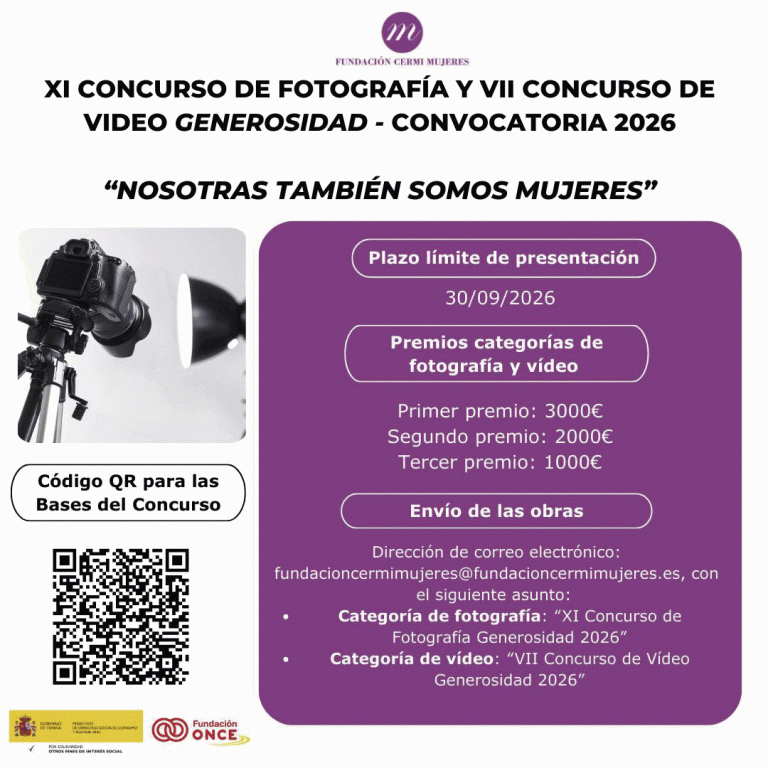Fundación Cermi Mujeres convoca el XI Concurso de fotografía y VII de vídeo ‘Generosidad’