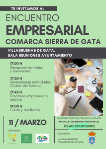 El Clúster del Turismo de Extremadura organizará un encuentro empresarial en Villasbuenas de Gata