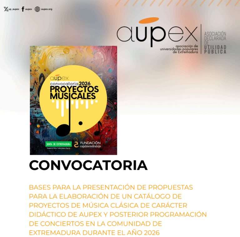Aupex abre la convocatoria para el programa 'Conciertos didácticos' 2026