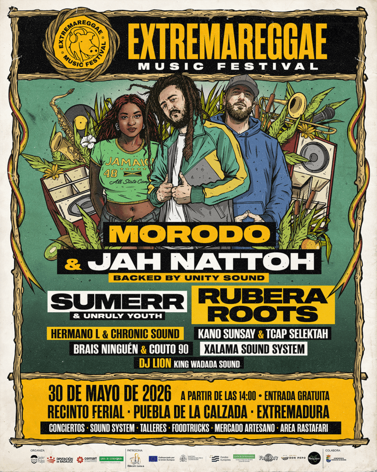 Morodo & Jah Nattoh encabezan el cartel del VI Festival ‘Extremareggae’