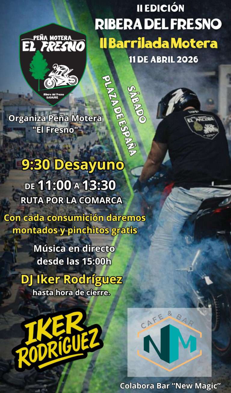 El rugido del motor regresa a Ribera del Fresno: la Peña 'El Fresno' convoca su II Barrilada Motera
