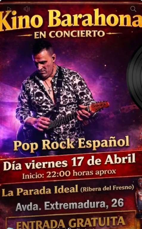 Kino Barahona actuará en directo en 'La parada ideal' de Ribera del Fresno con entrada gratuita