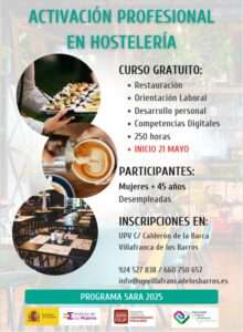 Villafranca de los Barros impulsa el empleo femenino con un curso gratuito de hostelería