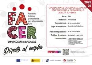 La Diputación de Badajoz ofrece formación gratuita en alta joyería en Jerez de los Caballeros