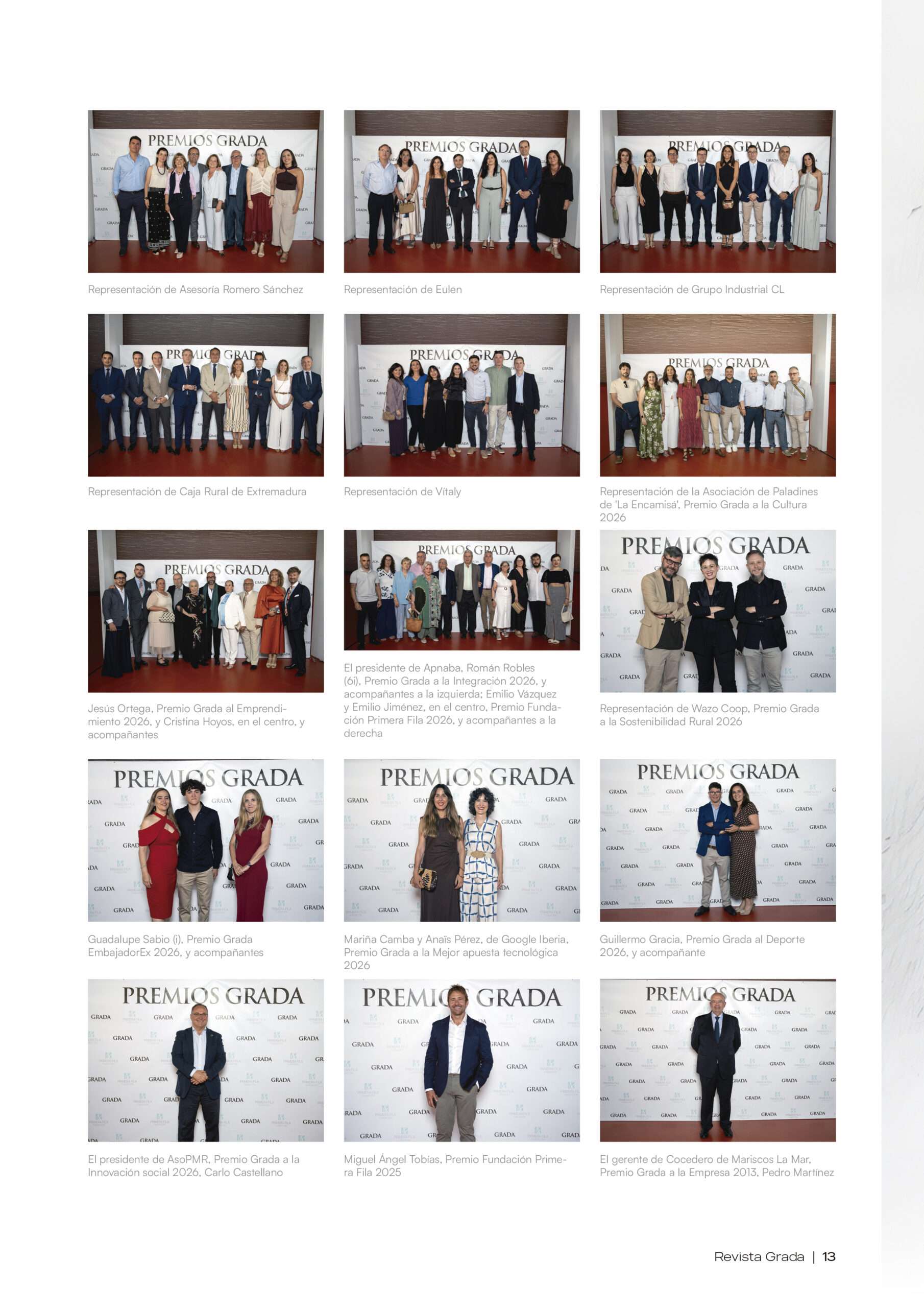 Premios Grada 2026. Photocall