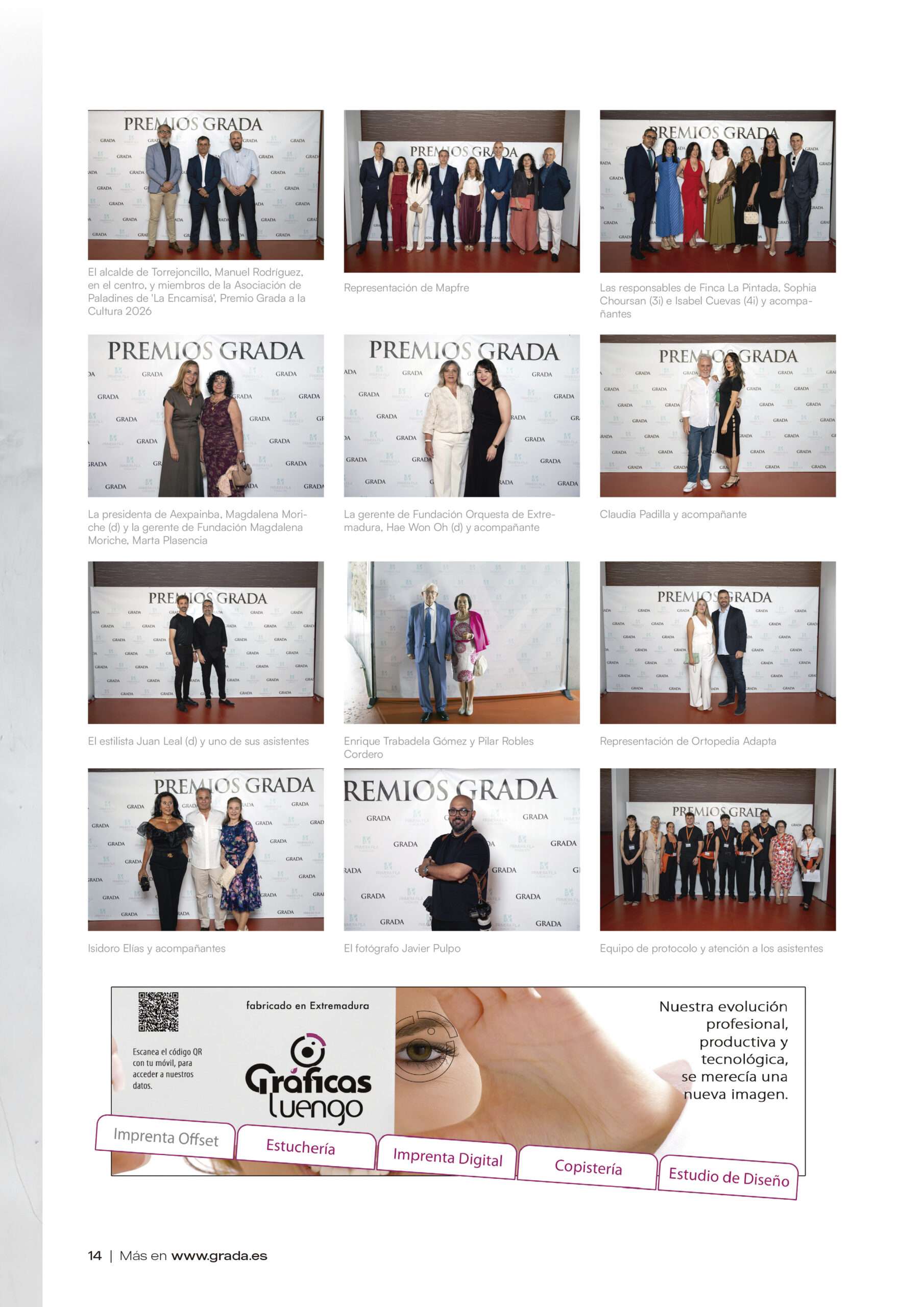 Premios Grada 2026. Photocall