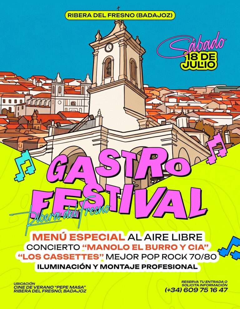 Ribera del Fresno estrenará el 'Gastro Fest', una innovadora propuesta que une alta gastronomía y música en directo en el Cine de Verano 'Pepe Masa'