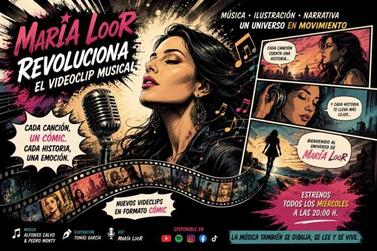 María Loor revoluciona el videoclip musical convirtiendo cada canción de su nuevo disco en un cómic animado