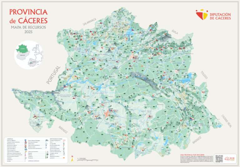 La Diputación de Cáceres publica una nueva colección de mapas provinciales