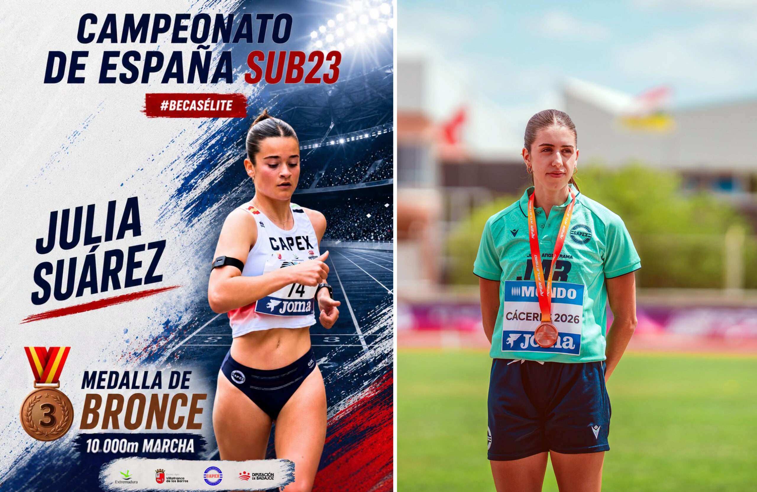 El Maven Club Atletismo Badajoz y el Capex brillan en el Campeonato de España de atletismo sub23