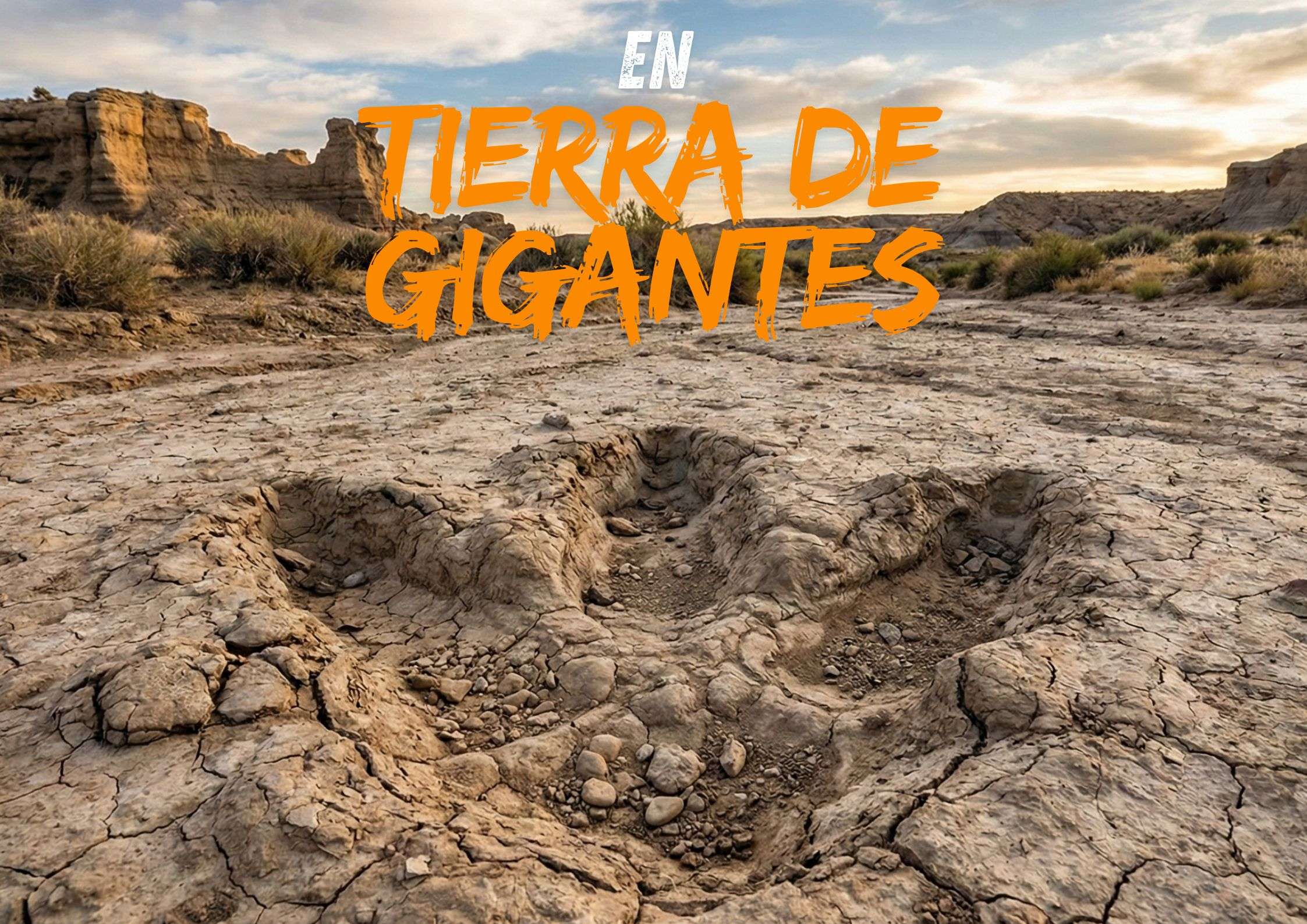 Kiby. En tierra de gigantes. Huella de dinosaurio.