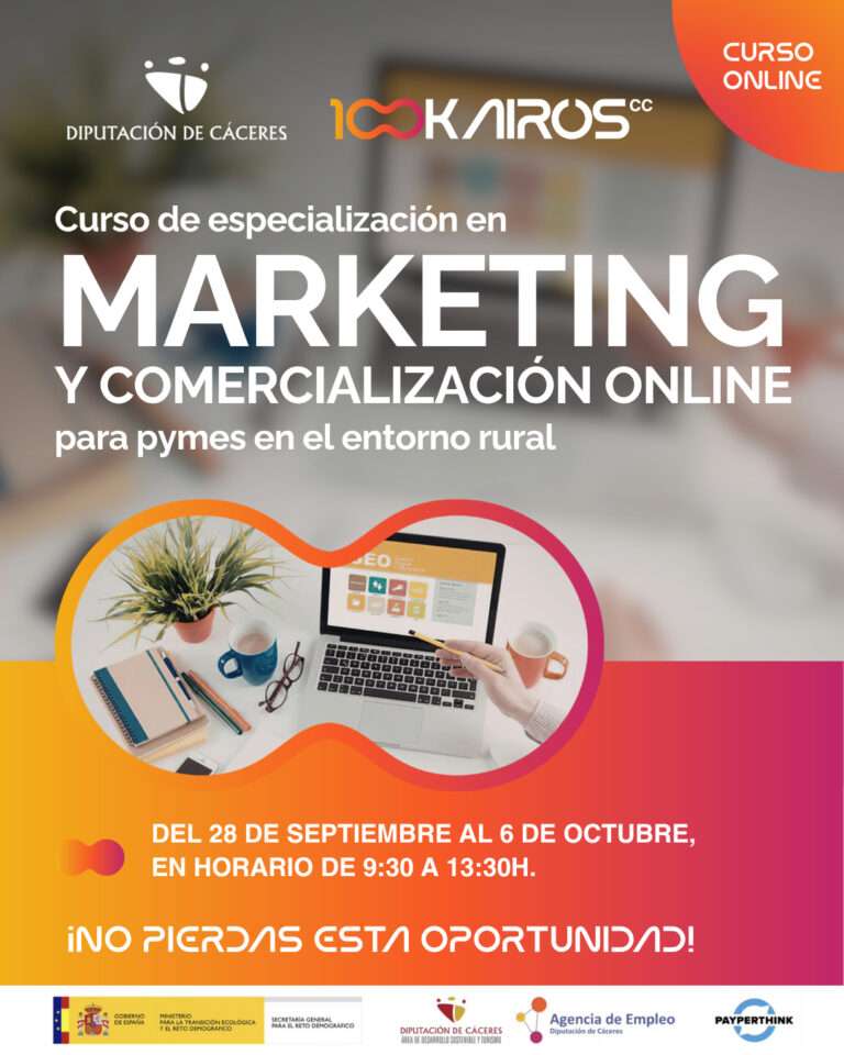La Diputación de Cáceres ofrece formación gratuita en marketing digital aplicado a pymes rurales