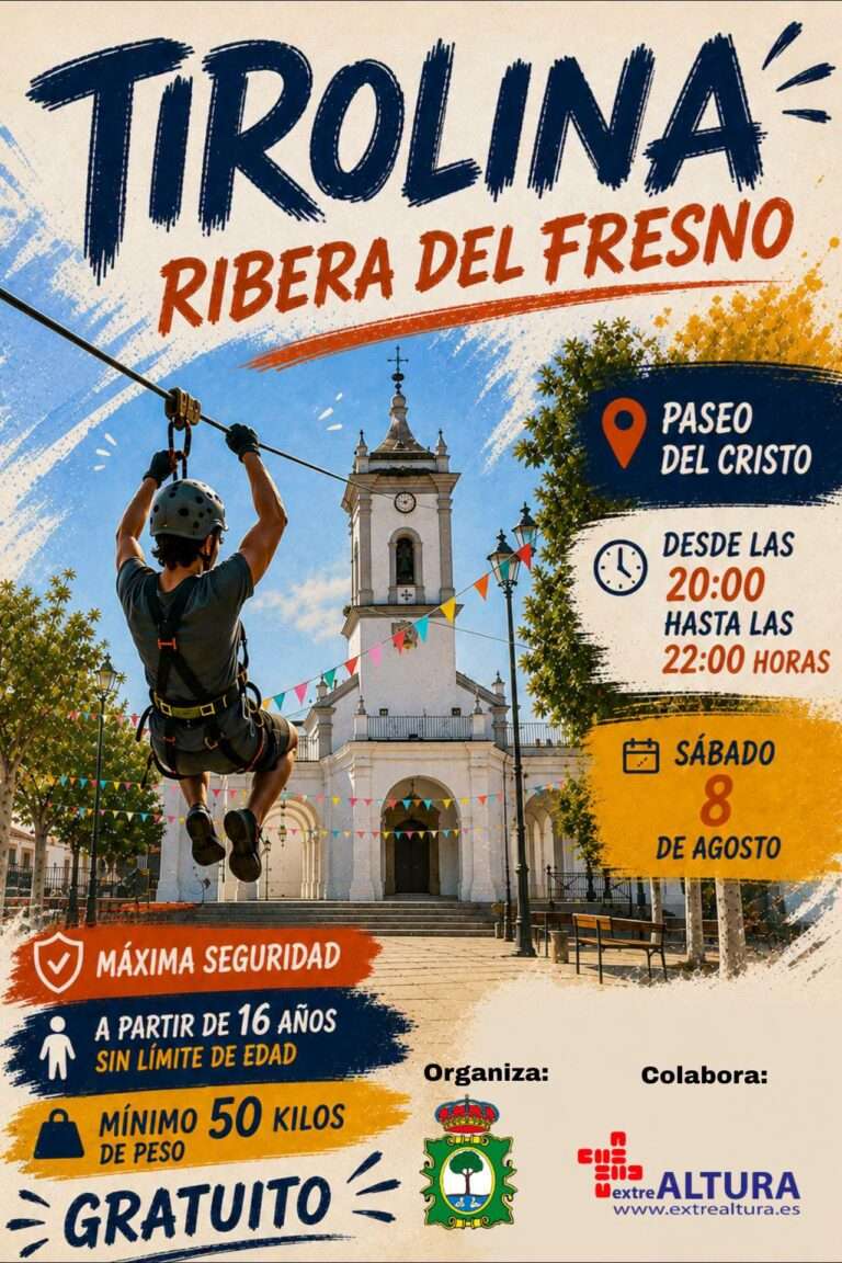 Ribera del Fresno desafiará las alturas con una espectacular tirolina de más de 100 metros en el Paseo del Cristo