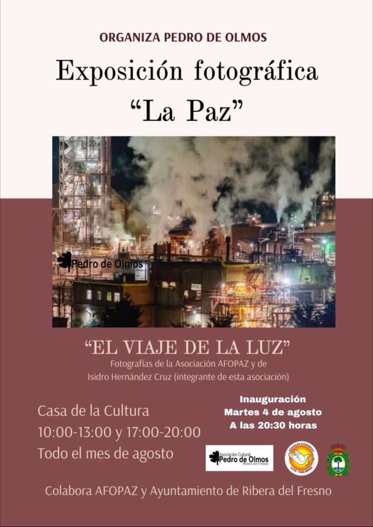 La fotografía vuelve a iluminar Ribera del Fresno con la exposición 'La Paz. El viaje de la luz' en la Casa de la Cultura