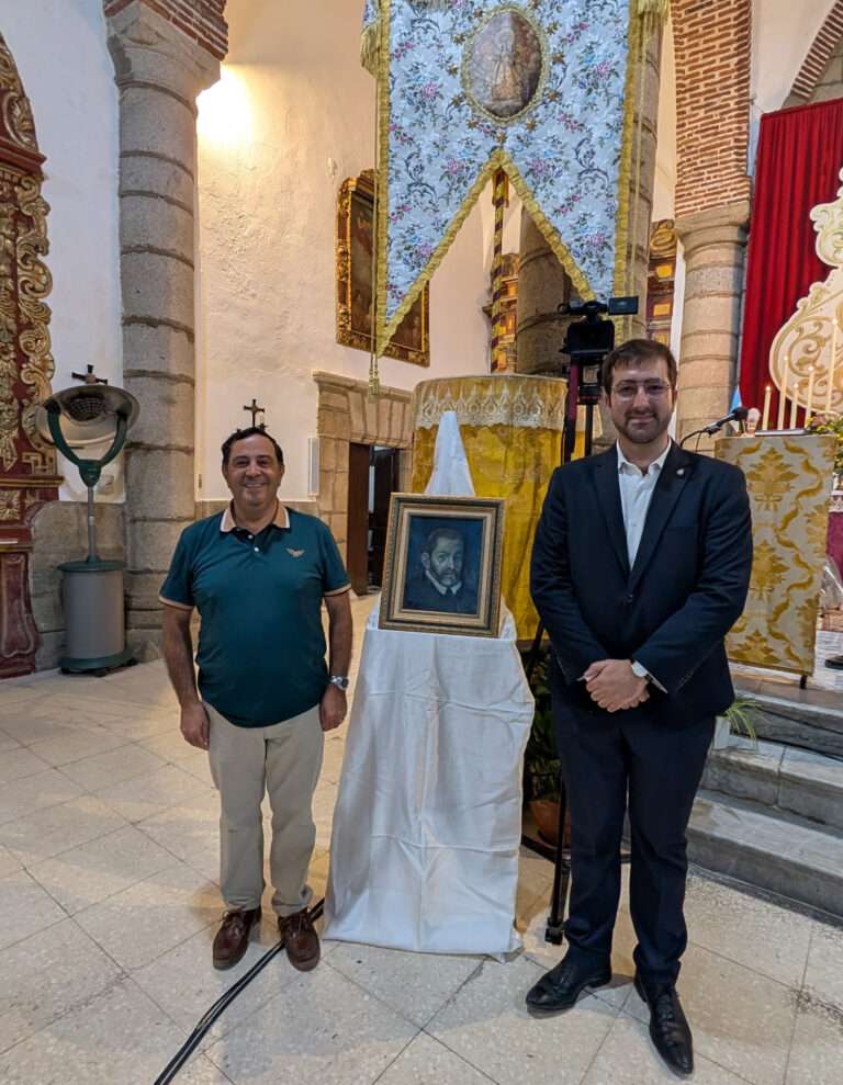 Un retrato de Benito Arias Montano realizado por Miguel Pérez Reviriego regresa a la iglesia de Santa Catalina de Fregenal de la Sierra