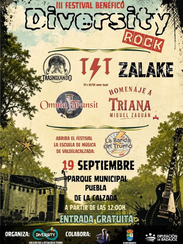 'Diversity Rock' vuelve a Puebla de la Calzada. La música también sirve para incluir