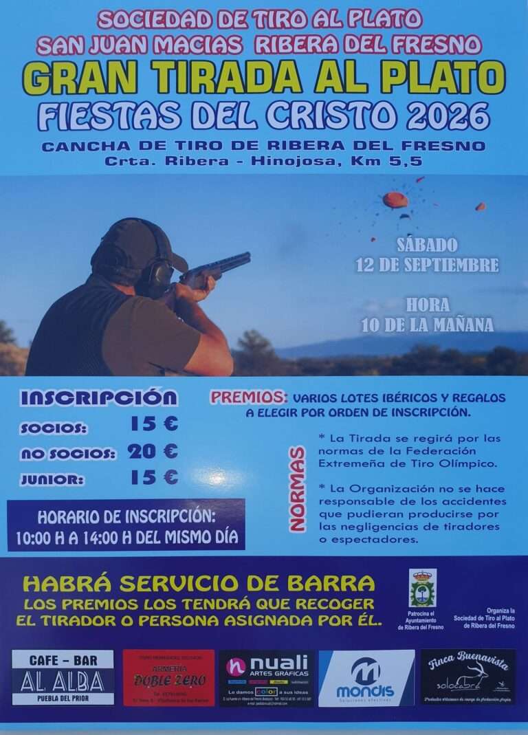 La Sociedad de Tiro al Plato San Juan Macías prepara su Gran Tirada al Plato de las Fiestas del Cristo 2026