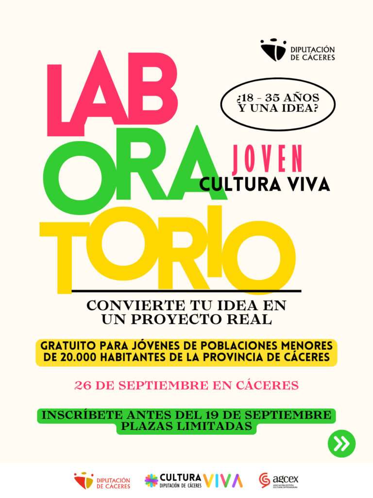 El Laboratorio Joven Cultura Viva de la Diputación de Cáceres promoverá 16 proyectos culturales