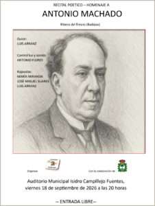 El Auditorio Isidro Campillejo acoge un homenaje poético a Antonio Machado de la mano del Colectivo Ataecina